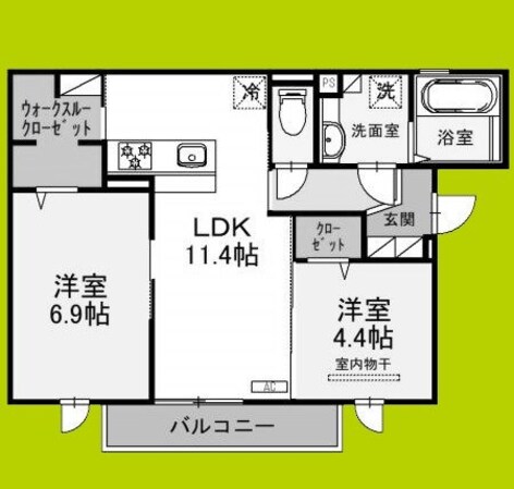 仮称D-ROOM西堤本通西1丁目の物件間取画像